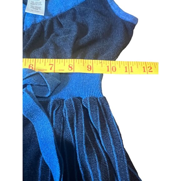 Nanette Lepore XS Blue Striped Knit Top‎ With Waist Tie - Picture 5 of 6